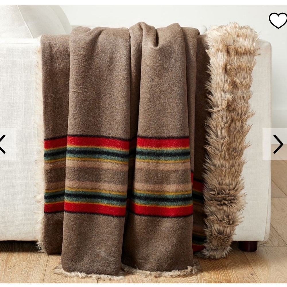 Pendleton Yakima Faux Fur Back
Stripe Throw